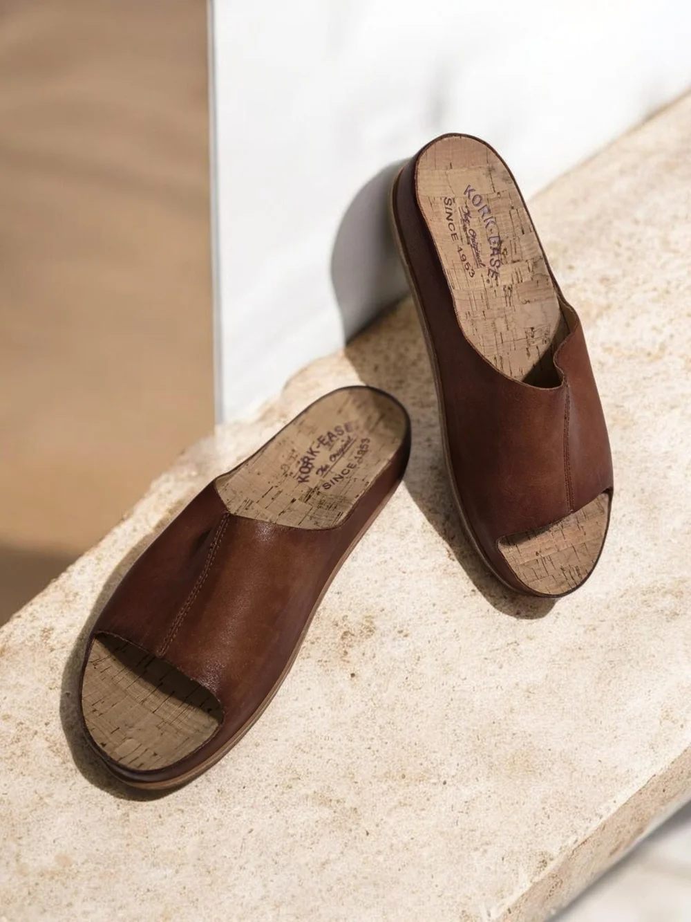 Kork-Ease Tutsi Womens Brown Leather Slide Sandals. Size 7 NWOB!!